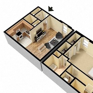 One bedroom townhome One bedroom townhome